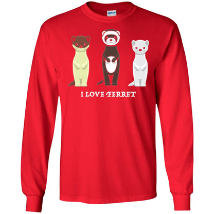 Ferret T-shirt I Love Ferret Red