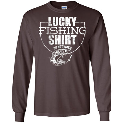 Fisherman T-shirt Lucky Fishing Shirt Do Not Wash Dark Chocolate