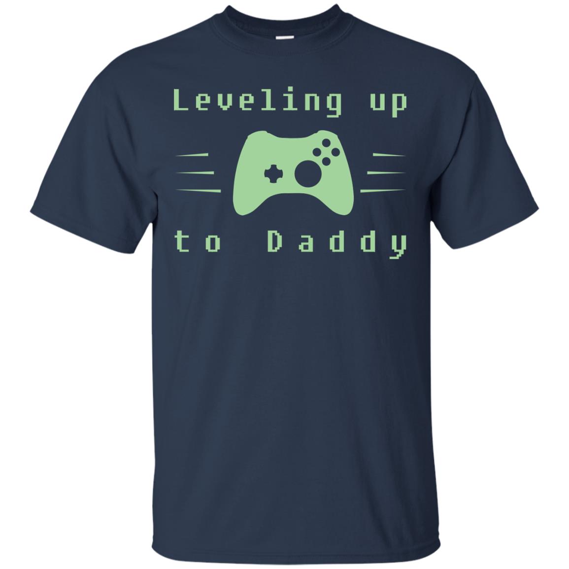 Leveling Up To Daddy Gaming Family Shirt Navy