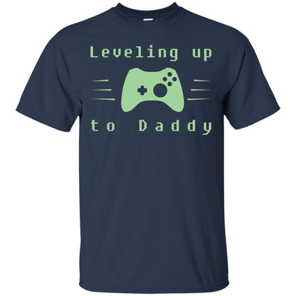 Leveling Up To Daddy Gaming Family Shirt Navy