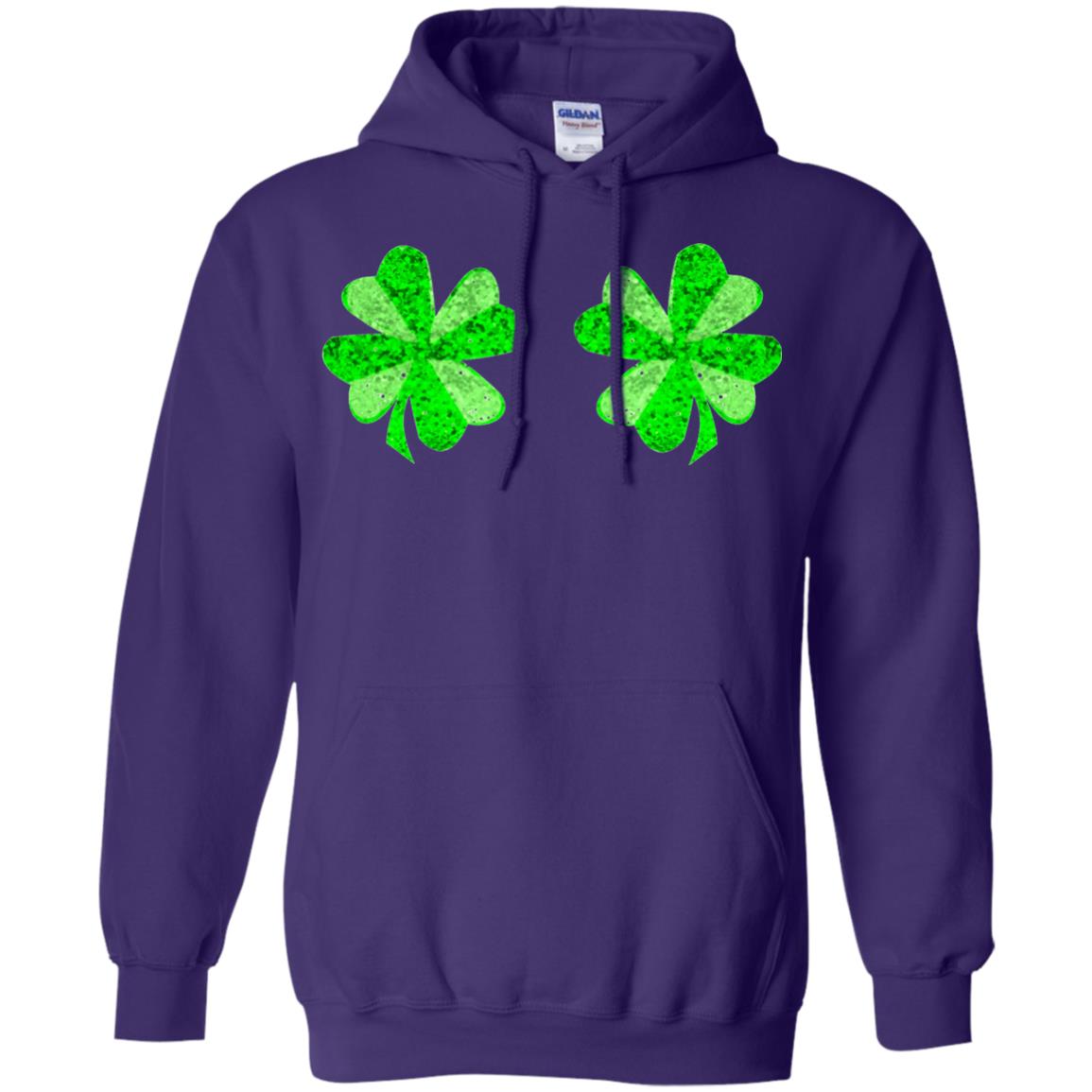 Funny Shamrock Boobs St Patricks Day T-shirt Purple
