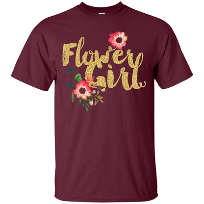 Flower Girl Bridesmaid Wedding Reception T-shirt Maroon