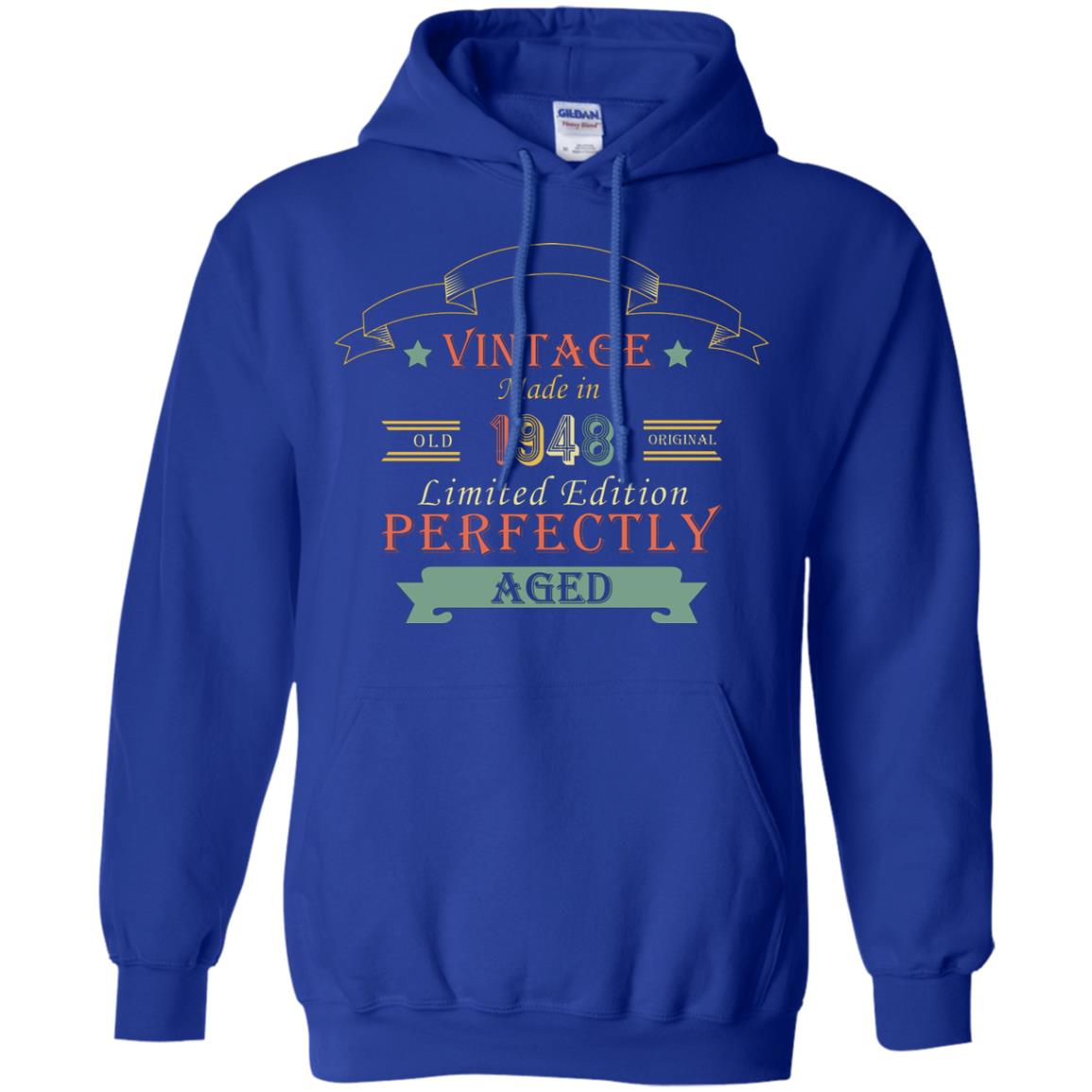 Vintage Made In Old 1948 Original Limited Edition Perfectly Aged 70th Birthday T-shirt Royal