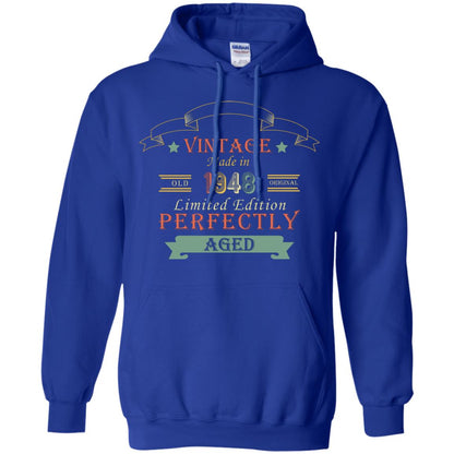 Vintage Made In Old 1948 Original Limited Edition Perfectly Aged 70th Birthday T-shirt Royal
