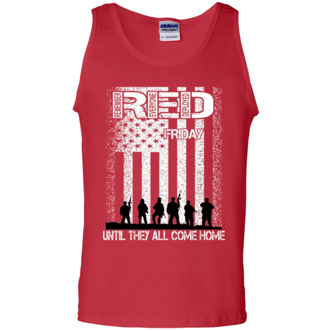 Red Friday Military T-shirt Untill They All Come Home Red