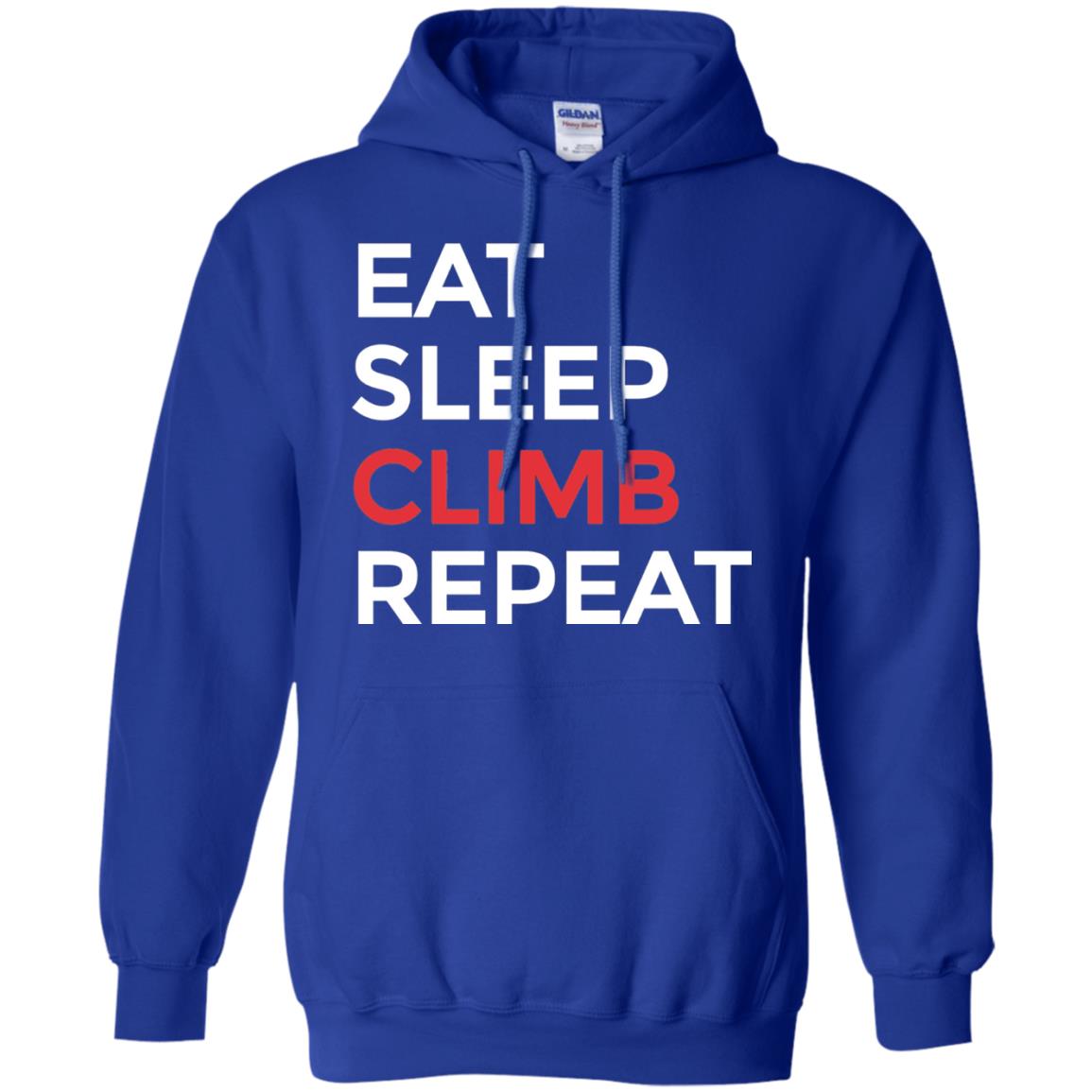 Eat Sleep Climb Repeat Mountain Climber Rock Climbing Shirt Royal