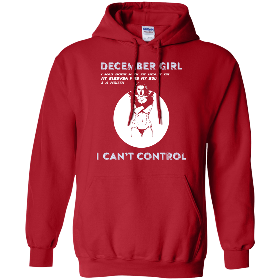December Girl I Was Born With My Heart T-shirt Red