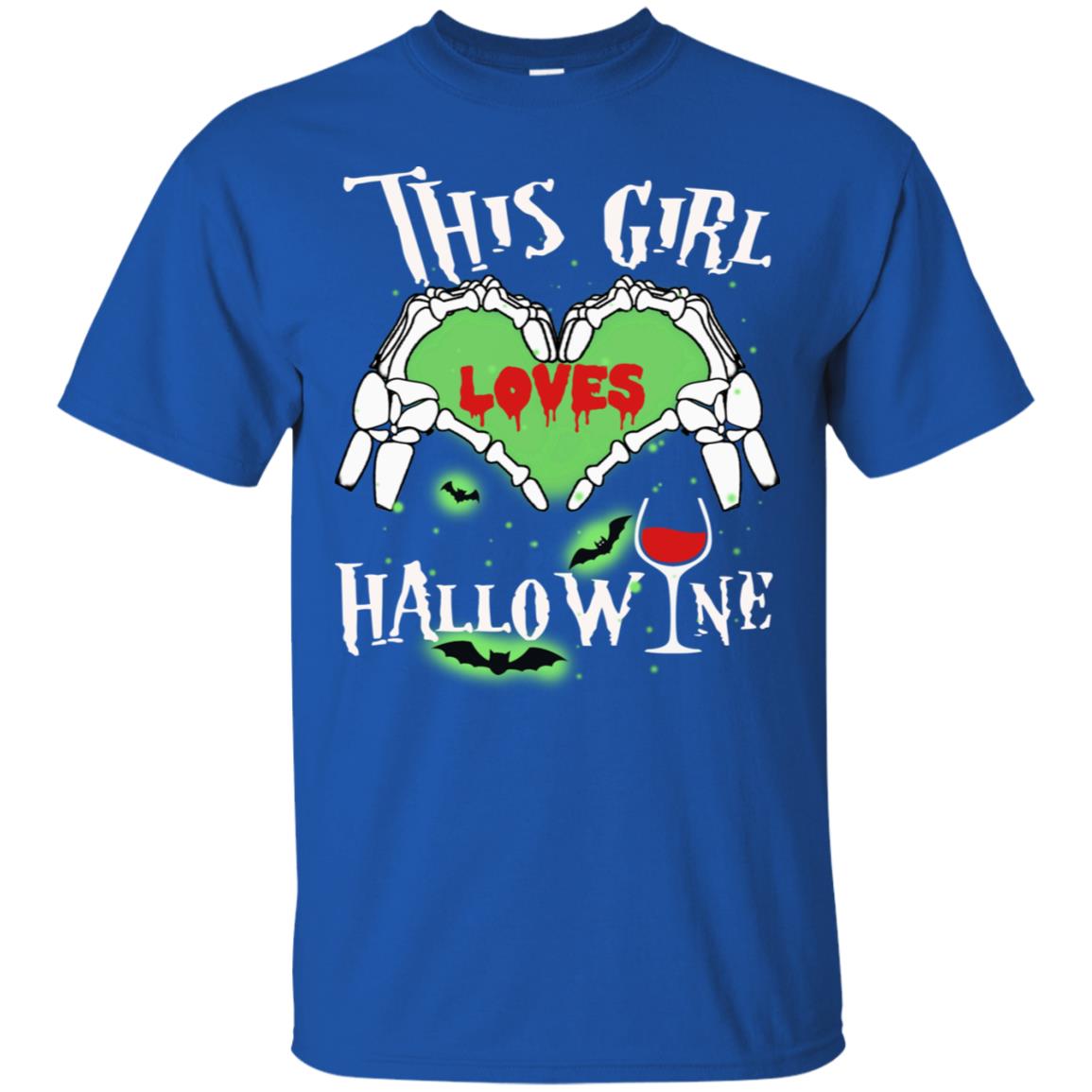 This Girl Loves Hallo-wine Funny Halloween Shirt For Wine Lovers Royal