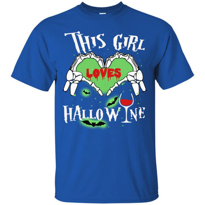 This Girl Loves Hallo-wine Funny Halloween Shirt For Wine Lovers Royal