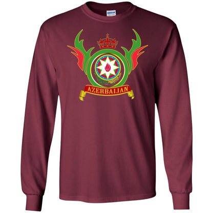 Azerbaijan Arms Coat Flag T-shirt Maroon