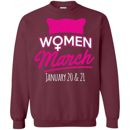 Women's Right T-shirt Women March January 2018 Pussycat Ears Hat Maroon