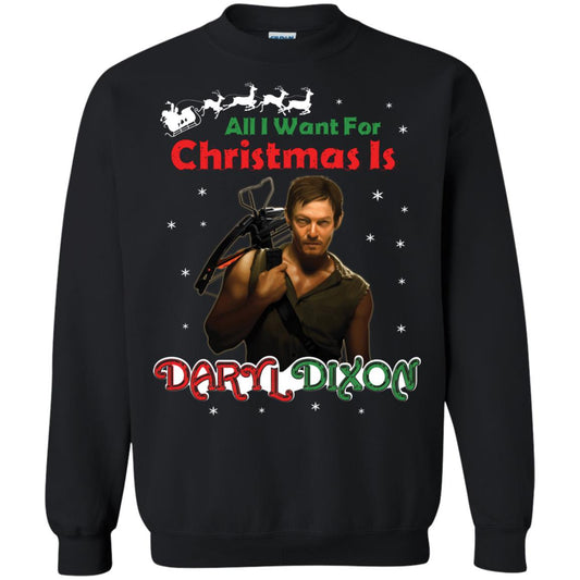 All I Want For Christmas Is Daryl Dixon Shirt Black