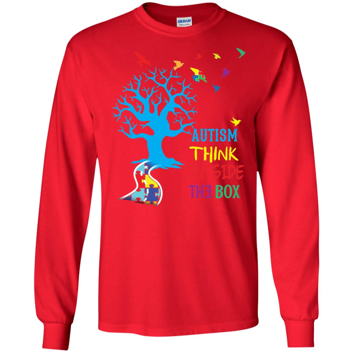 Autism Awareness T-shirt Autism Think Outside Red
