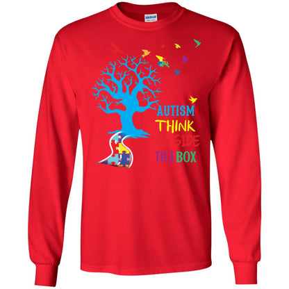 Autism Awareness T-shirt Autism Think Outside Red