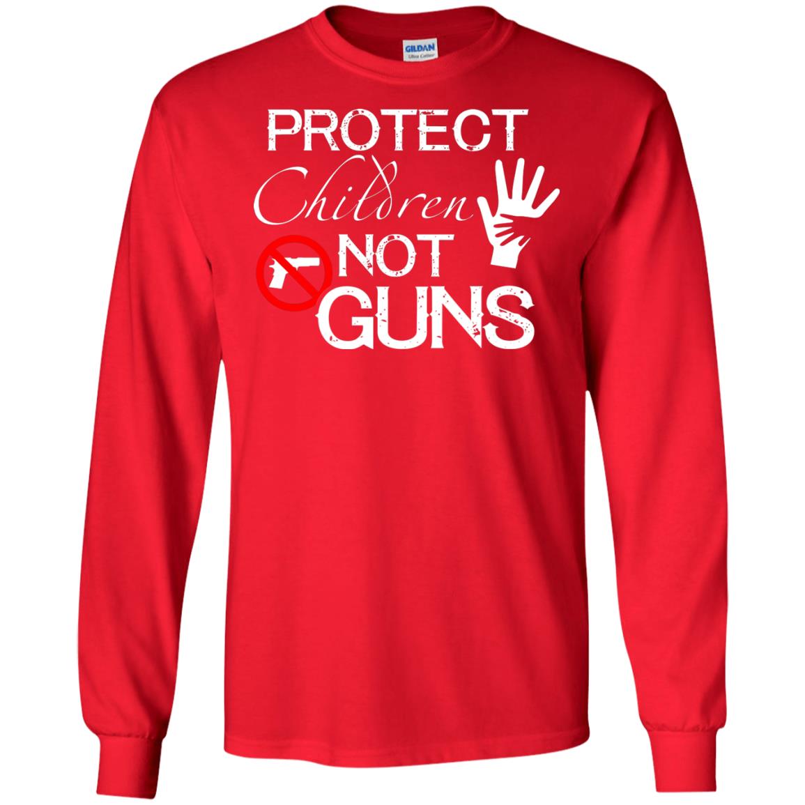 Anti Gun T-shirt Protect Children Not Gun Red