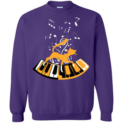 Cat Plays Piano Shirt For Mens Womens Purple