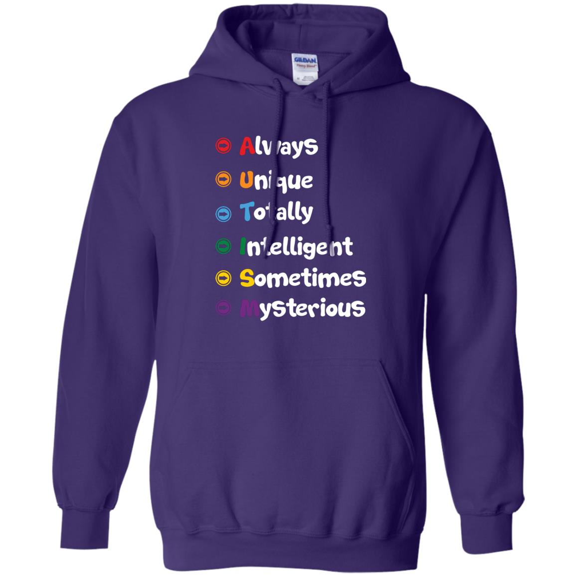 Always Unique Totally Intelligent Autism Awareness T-shirt Purple