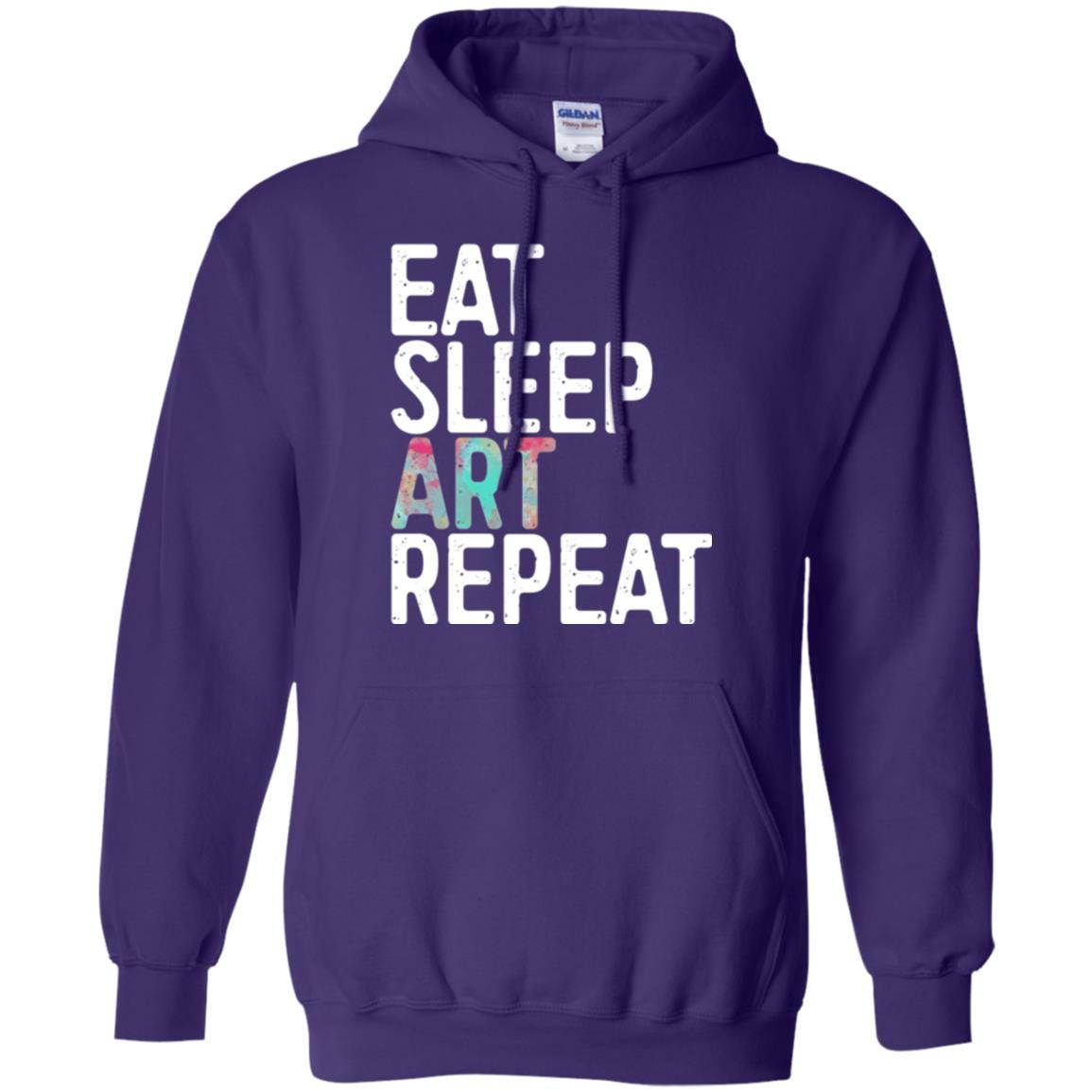 Artist T-shirt Eat Sleep Art Repeat Purple
