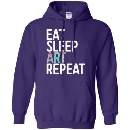 Artist T-shirt Eat Sleep Art Repeat Purple