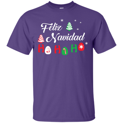 Chirstmas T-Shirt Feliz Navidad Ho Ho Ho Purple