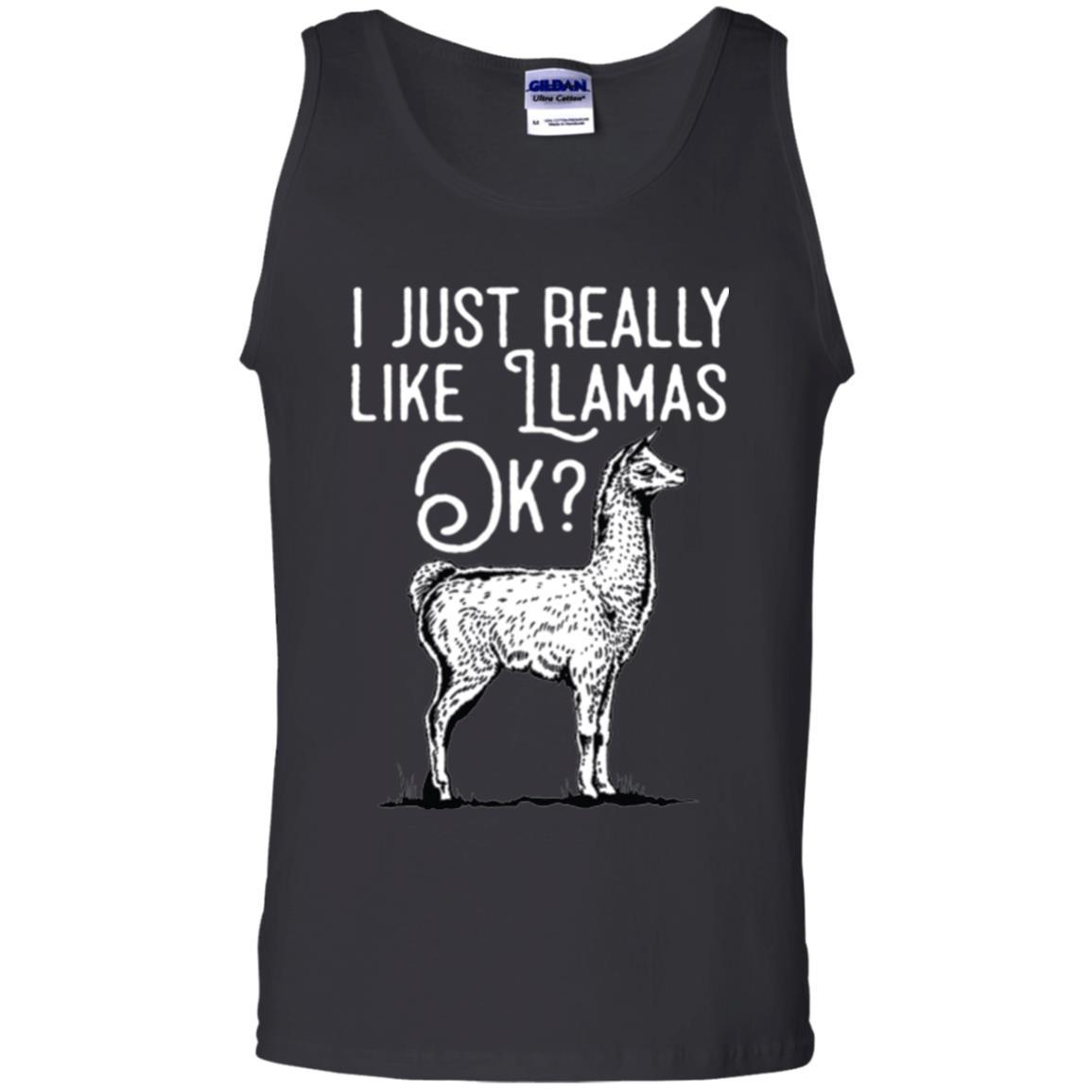 Alpaca T-shirt I Just Really Like Llamas Ok Black