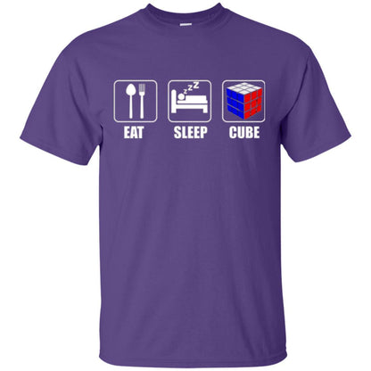 Rubik Lover T-shirt Eat Sleep Cube T-shirt Purple