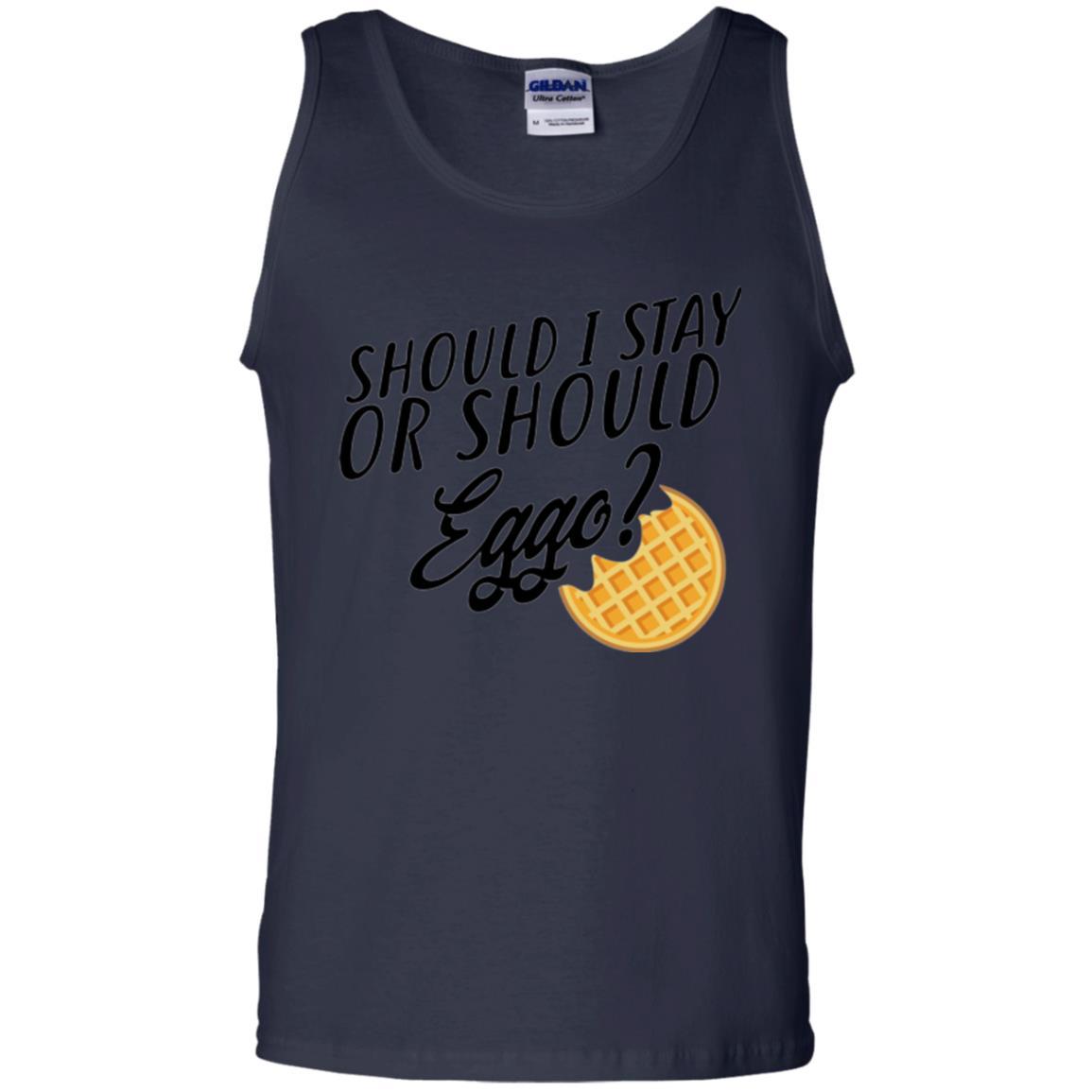 Waffle T-shirt Should I Stay Or Should Eggo T-shirt Navy