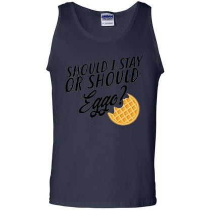 Waffle T-shirt Should I Stay Or Should Eggo T-shirt Navy