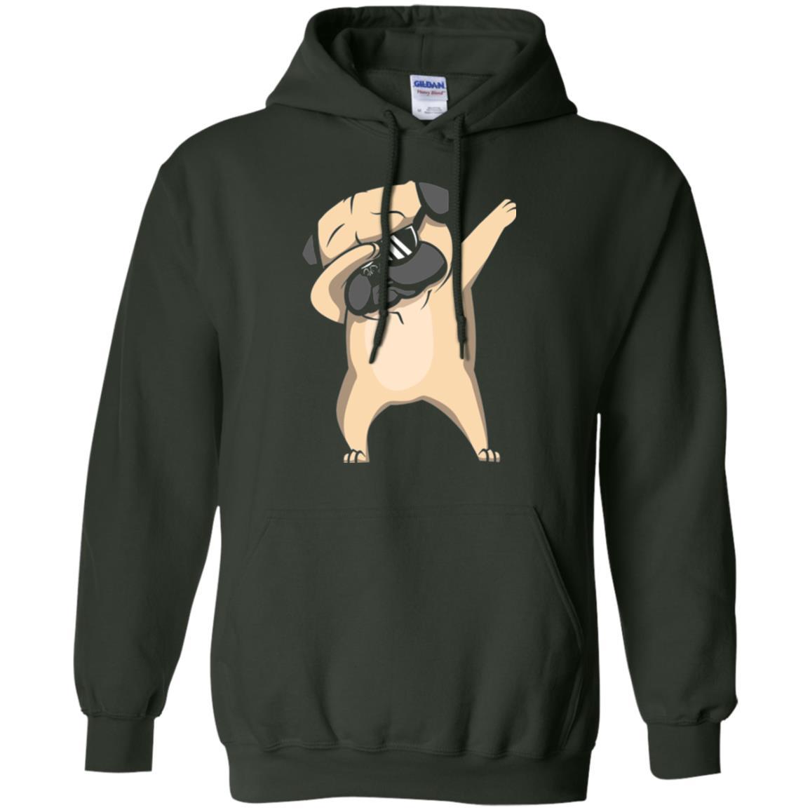 Dog Lover T-shirt Dabbing Pug T-shirt Forest Green