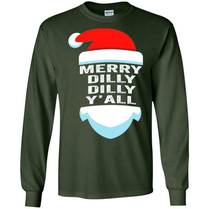 Christmas T-shirt Dilly Dilly Yall Santa Hat Christmas T-shirt Forest Green