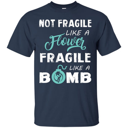 Not Fragile, Like A Flower Fragile Like A Bomb T-shirt Navy