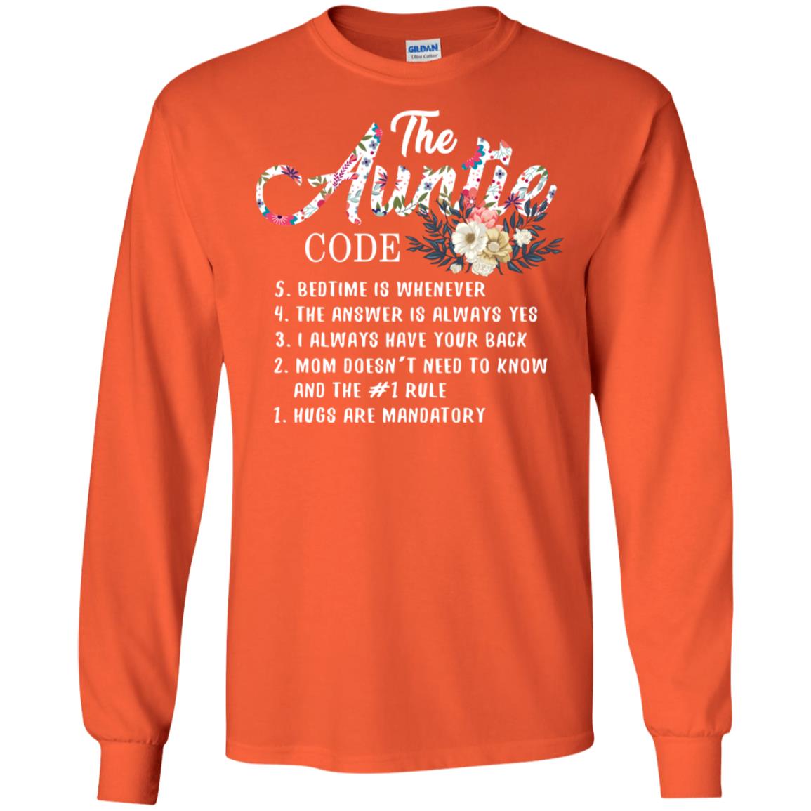 The Auntie Code Shirt For Womens Orange