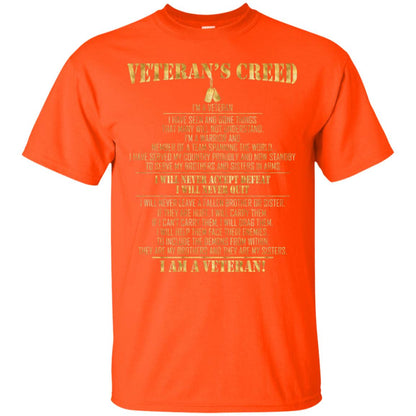 Veterans Creed Im A Veteran I Have Seen And Done Things That Many Will Not Understand Orange