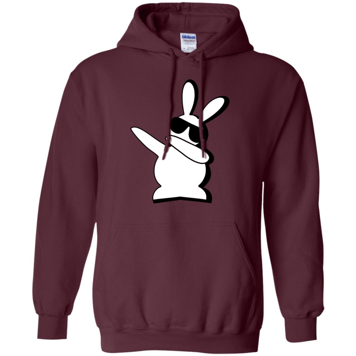 Dabbing Hip Hop Bunny Easter Shirt Maroon