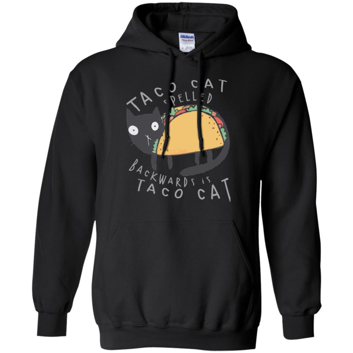 Cat Lovers T-shirt Taco Cat Spelled Backward Is Taco Cat Black
