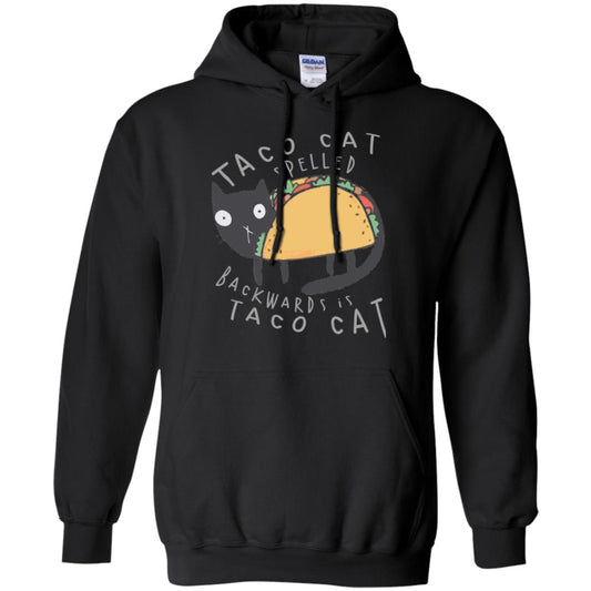Cat Lovers T-shirt Taco Cat Spelled Backward Is Taco Cat Black
