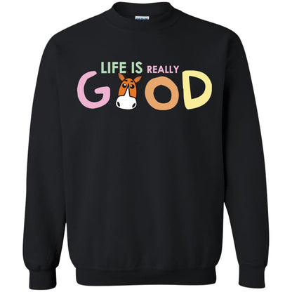 Life Is Really Good With My Cute Horse T-shirt Black