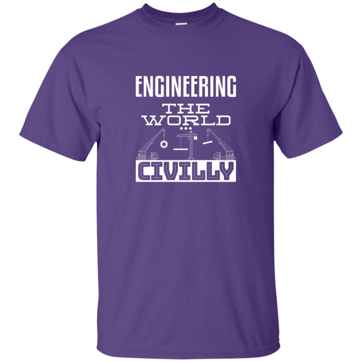 Engineering The World Civilly Civil Engineer T-shirt Purple