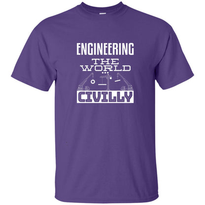Engineering The World Civilly Civil Engineer T-shirt Purple