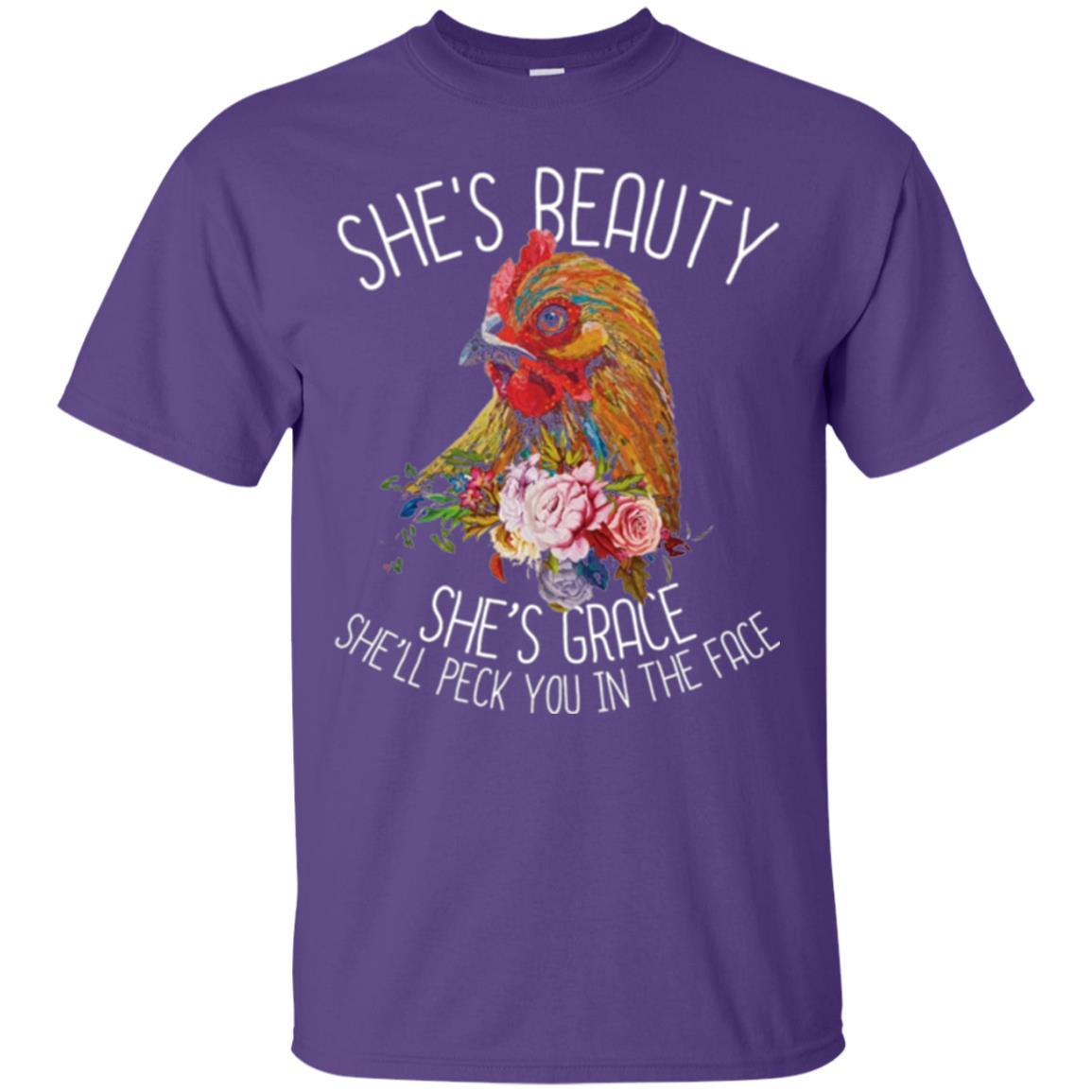 Chicken T-shirt She's Beauty She's Grace Purple