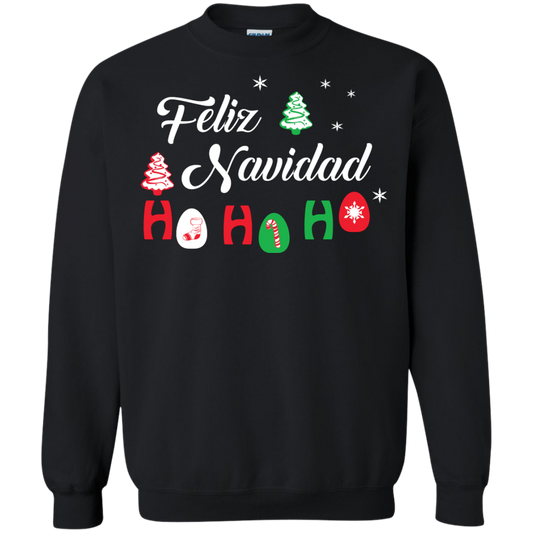 Chirstmas T-Shirt Feliz Navidad Ho Ho Ho Black