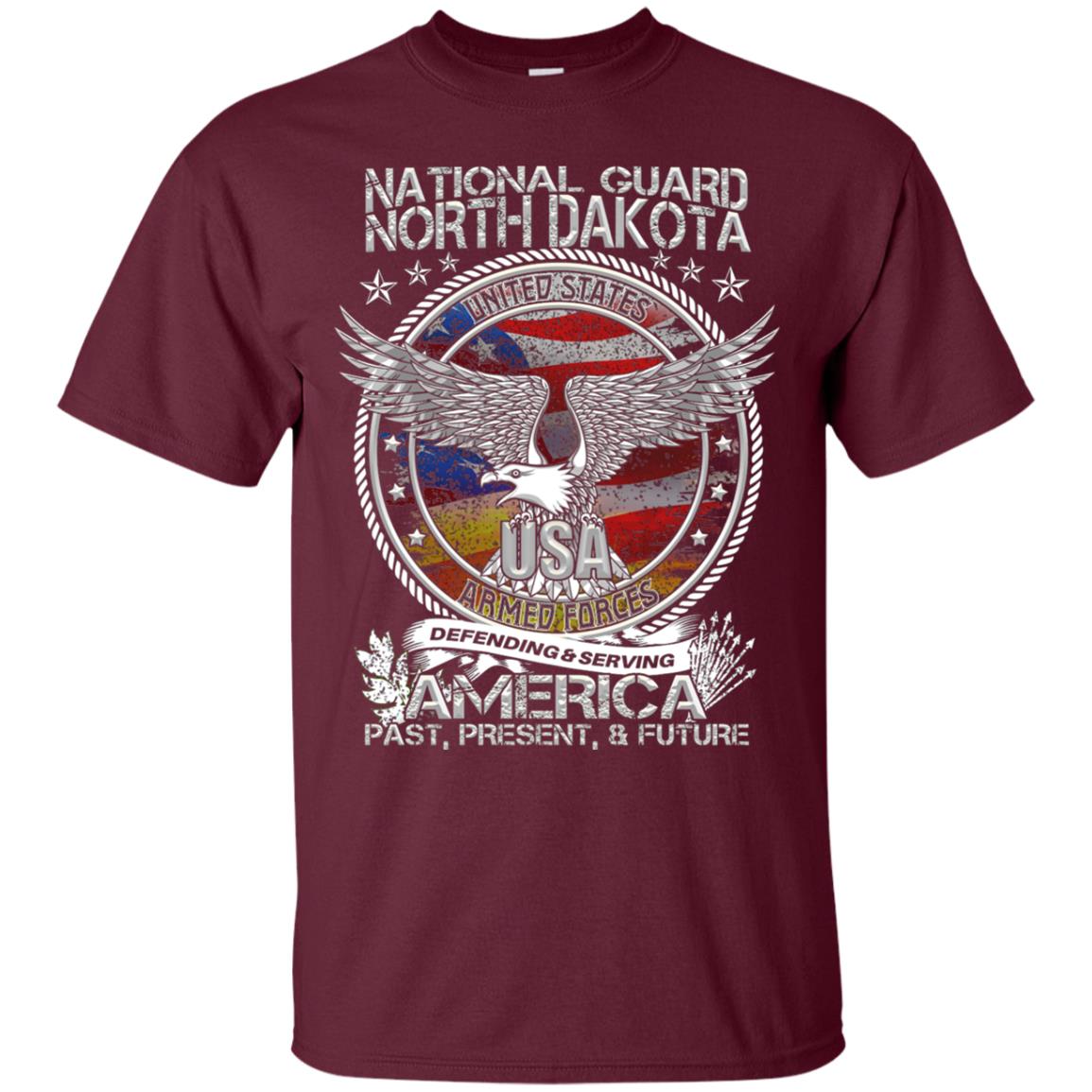 National Guard North Dakota Patriotic Armed Forces Defending And Serving America Maroon