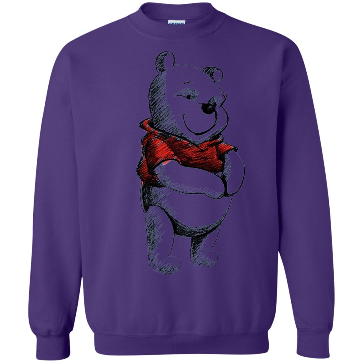 Sketch Of Winnie The Pooh Movie Lover T-shirt Purple