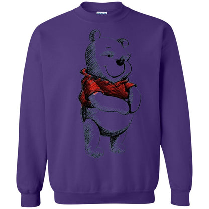 Sketch Of Winnie The Pooh Movie Lover T-shirt Purple