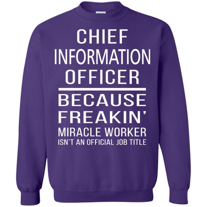 Chief Information Officer T-shirt Because Freakin_ Miracle Worker Purple