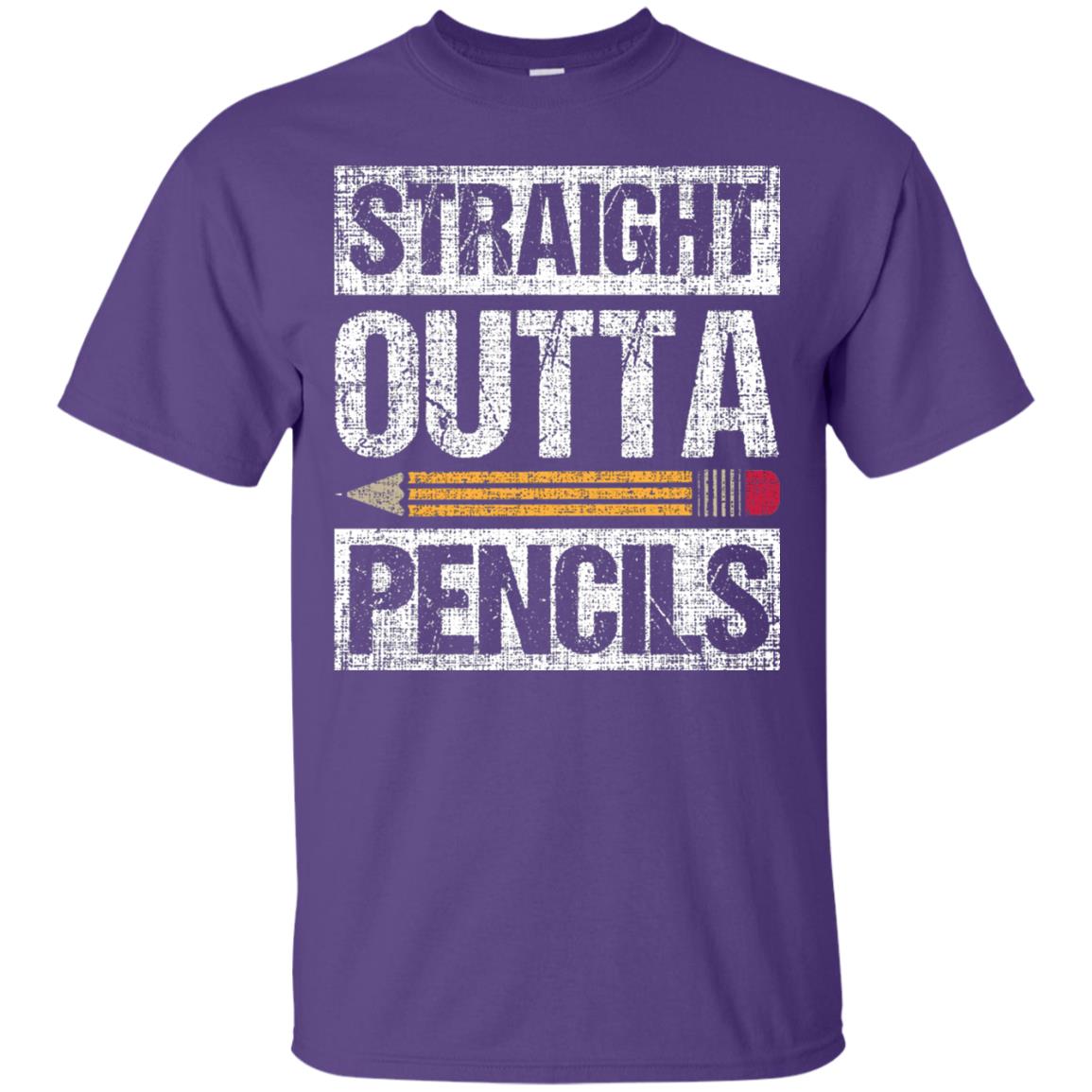 Straight Out Of Pencils Teacher Shirt Purple