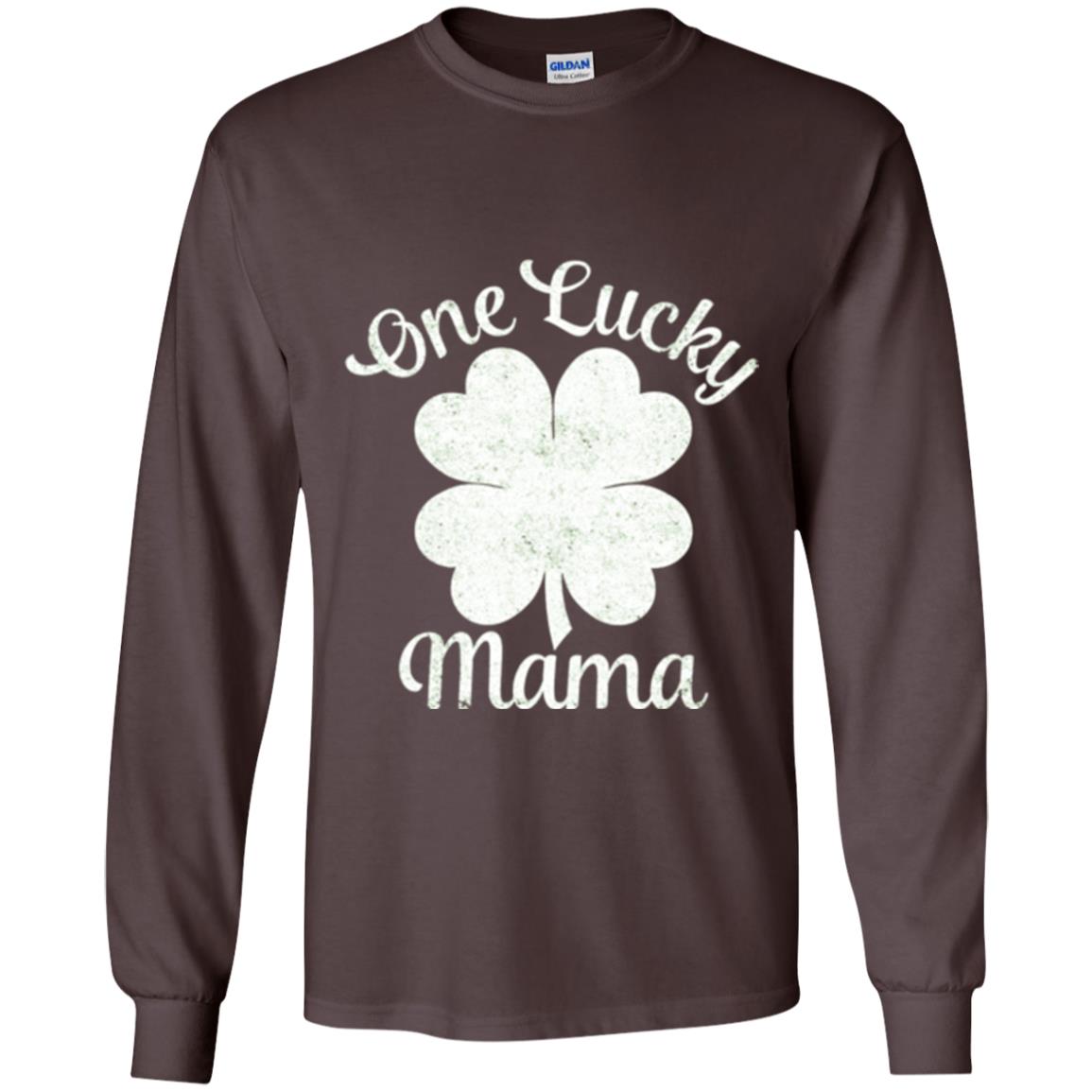 One Lucky Shamrock Mama St. Patrick's Day T-shirt Dark Chocolate
