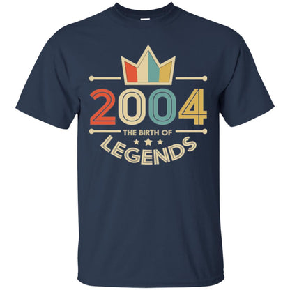 Brithday T-shirt Vintage 2004 The Birth Of Legends Navy