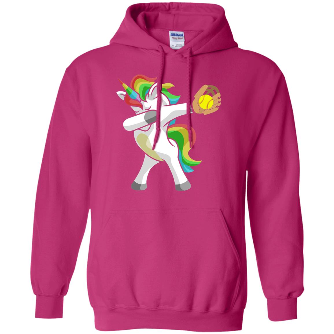 Dabbing Unicorn Softball T-shirt Funny Dabbing Heliconia