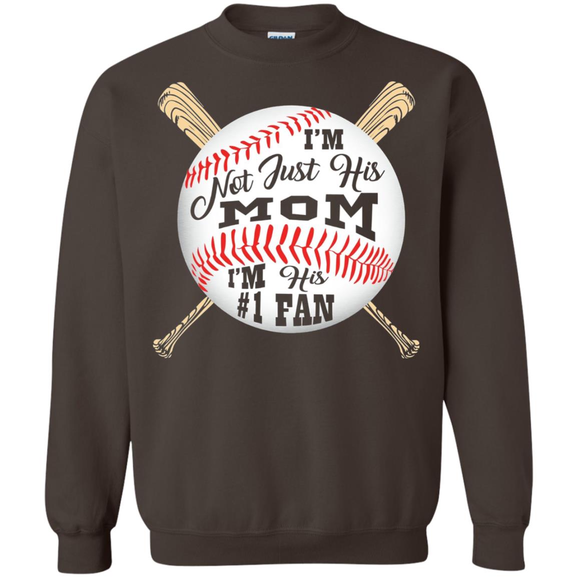Baseball Mom Shirt Im Not Just His Mom Fan Dark Chocolate